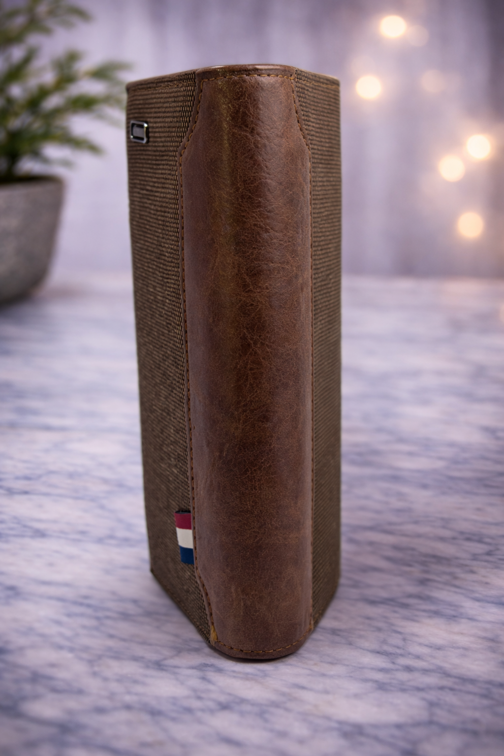 Classic Brown Textured Wallet with Leather Flap – Elegant Everyday Essential