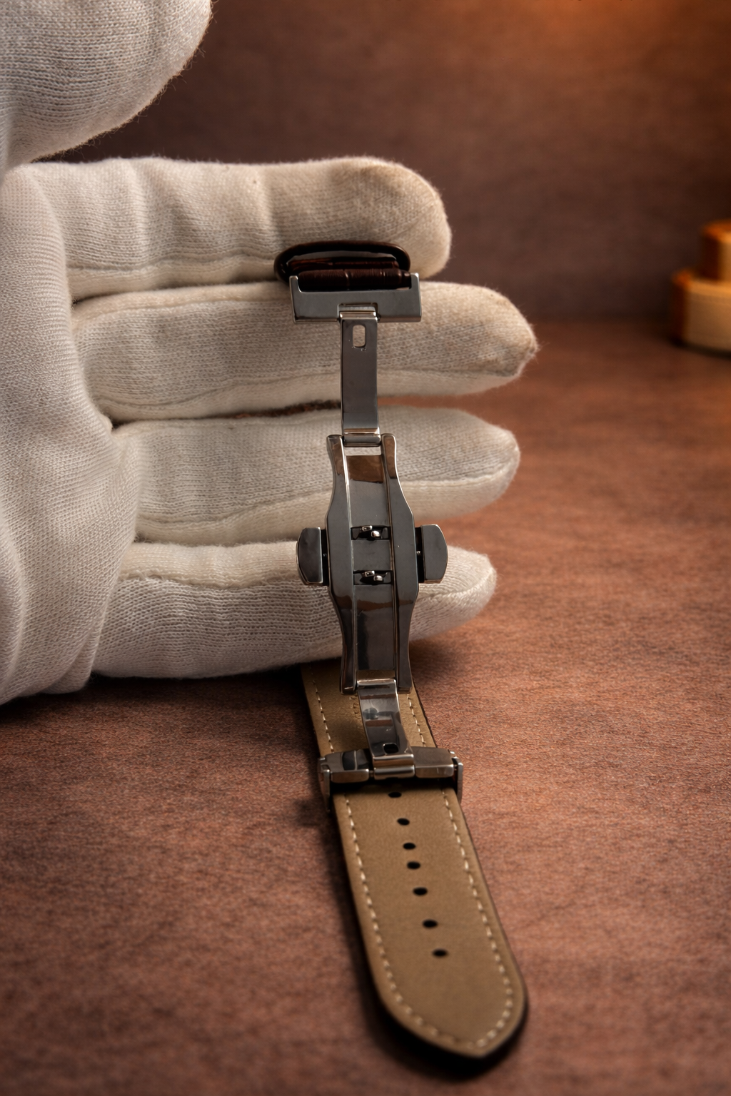 Classic Gold & Silver Watch with Leather Strap