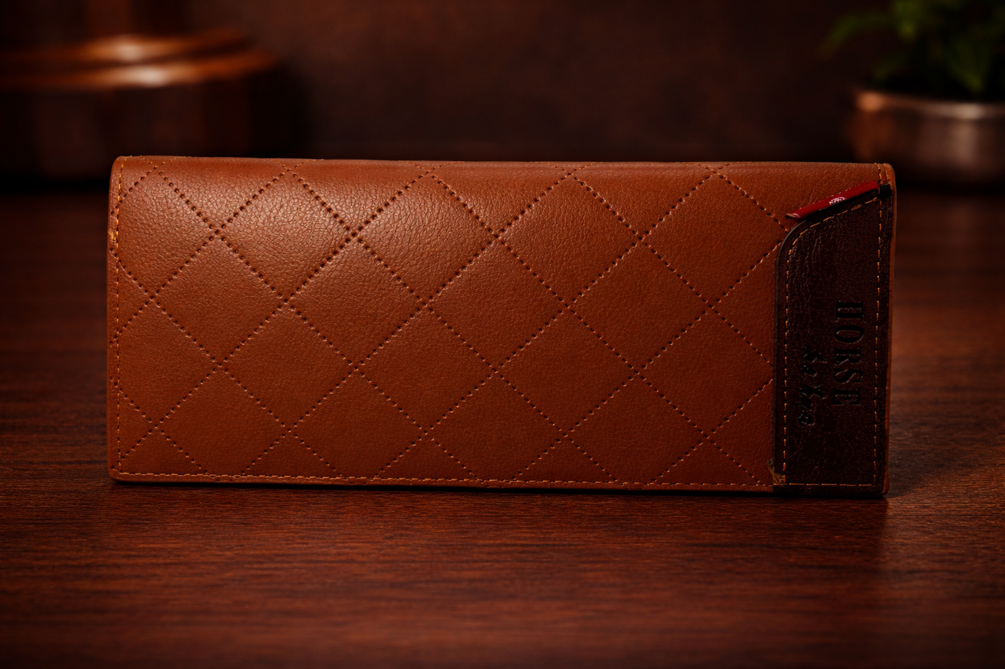 Classic Brown Textured Wallet with Leather Flap – Elegant Everyday Essential