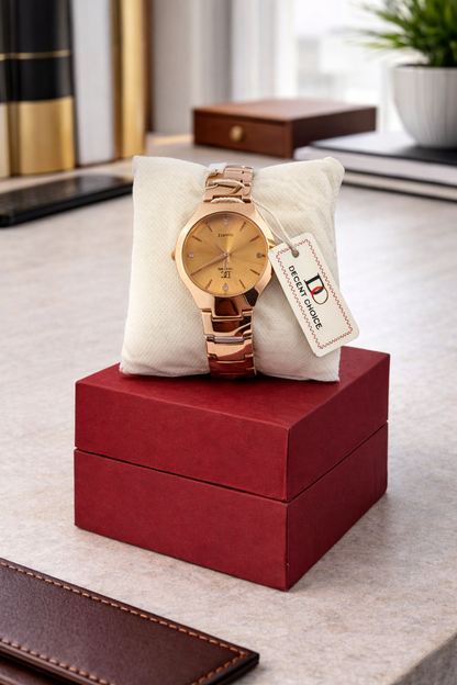 Gold Elegance Women’s Quartz Watch – Minimalist Luxury Design