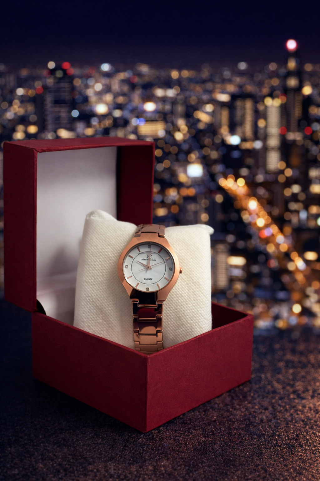 Rose Gold Elegance Women’s Quartz Watch – Minimalist Luxury Design
