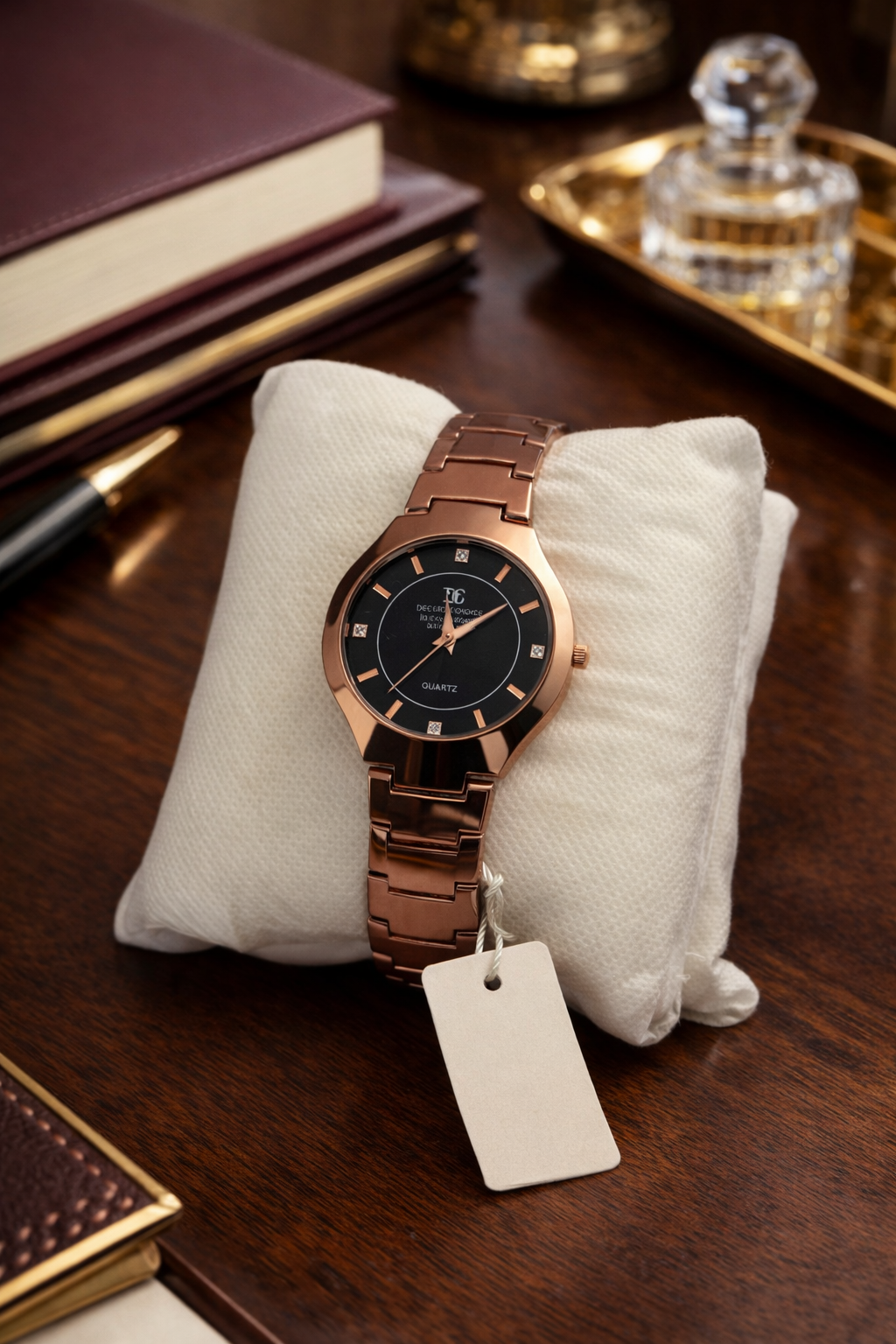 Rose Gold Elegance Women’s Quartz Watch – Minimalist Luxury Design