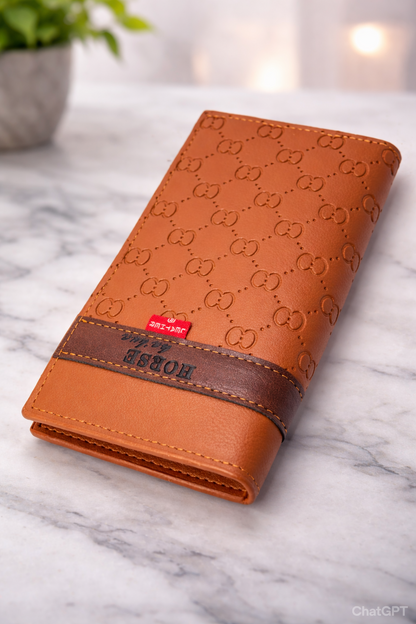 Luxury Embossed Bi-Fold Style Long Wallet