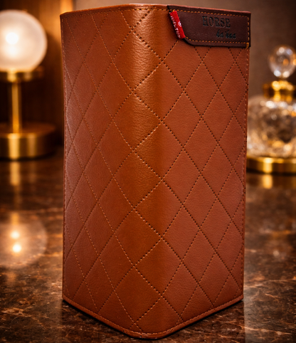 Classic Brown Textured Wallet with Leather Flap – Elegant Everyday Essential